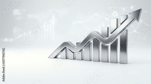 Silver growth chart with rising trend lines.