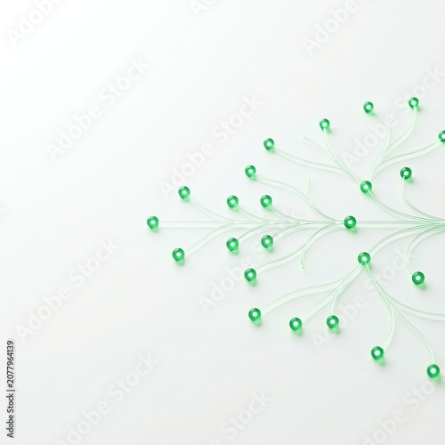 Stylized green plant design with delicate details.
