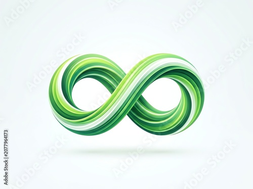 Stylized green infinity symbol design.