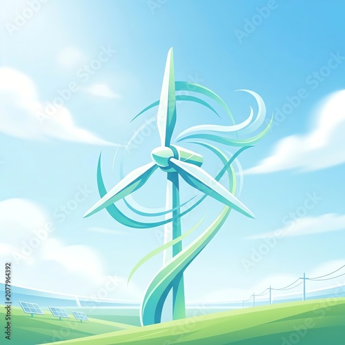 Wind turbine harnessing clean energy in nature.