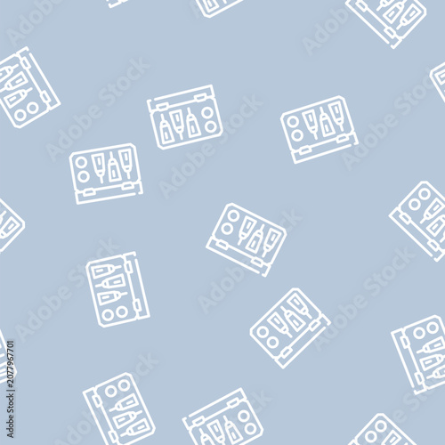 Obraz na plátne first aid kit with antidote line seamless pattern first aid kit with antidote th