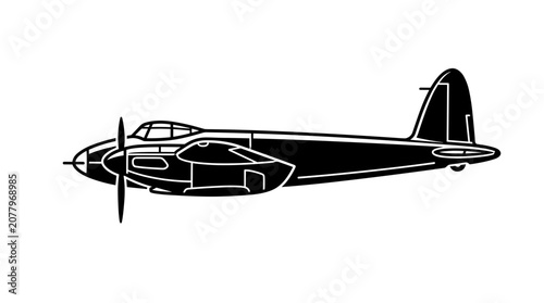De Havilland Mosquito Aircraft Silhouette.