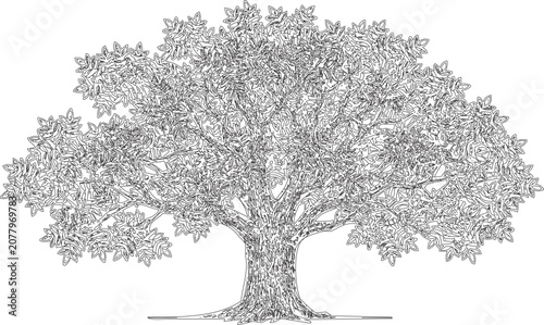 Vászonkép Vintage Tree Vector Art - Retro Nature Design