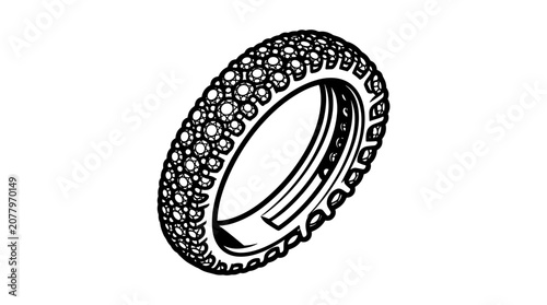 Detailed Illustration of a Motorcycle Tire Tread Pattern.
