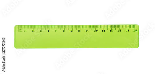 Plastic ruler isolated on white.