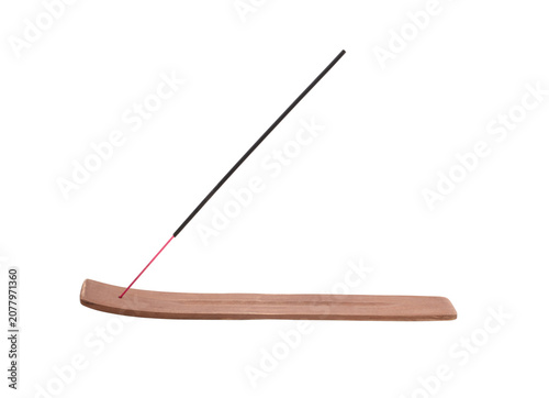 Scented stick on a wooden stand isolated.