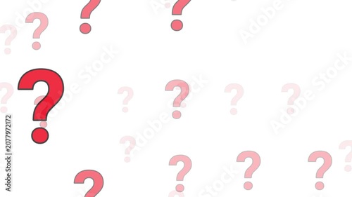 Question mark moving upward in continuous loop