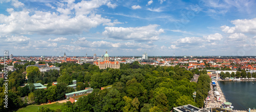 Aerial panorama of Hannover with Maschpark, Maschsee and New Town Hall