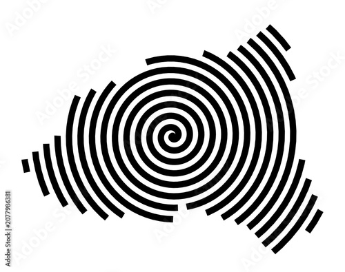 Obraz na płótnie Symbol Map of the City Calais (France) showing the city with a black spiral line