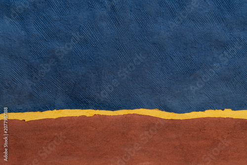 vivid abstract landscape with a blue sky - a collection of art papers