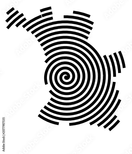 Symbol Map of the City Marseille (France) showing the city with a black spiral line