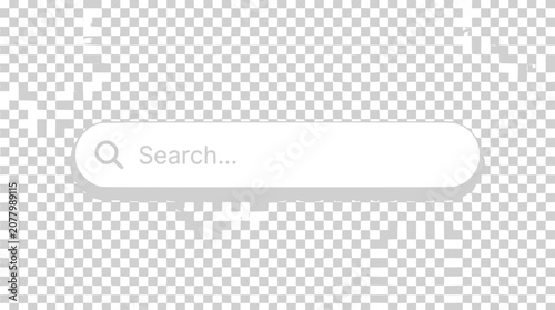 Search Bar UI Element on Transparent Background - Website Design Component