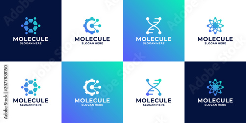 Set of science genetic logo design