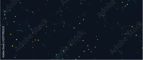 Abstract network connection background with dots and lines technology, science, and digital communication concept geometric structure with connecting nodes