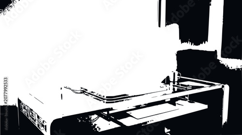 Modern 3D Printer on a Desk, Technology, Innovation, Manufacturing