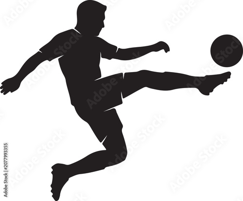 Soccer Player Kicking Ball Silhouette Icon
