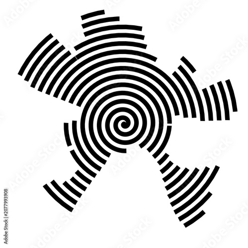 Obraz na płótnie Symbol Map of the City Szeged (Hungary) showing the city with a black spiral lin