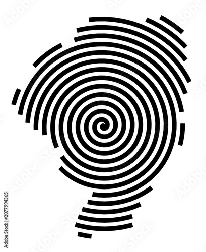 Принти на полотні Symbol Map of the City Andria (Italy) showing the city with a black spiral line