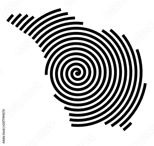 Fotografie Symbol Map of the City Altamura (Italy) showing the city with a black spiral lin