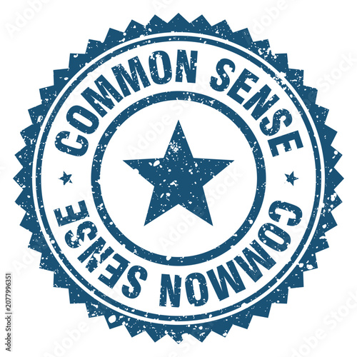 Fotografía common sense blue grunge round stamp. common sense stamp