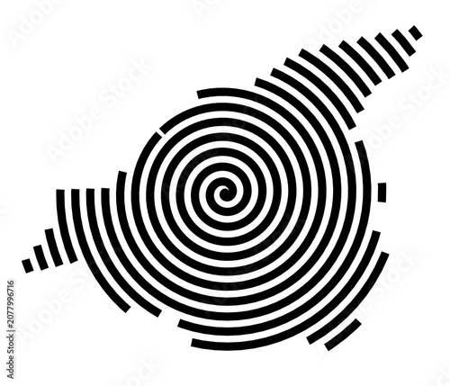 Symbol Map of the City Sesto San Giovanni (Italy) showing the city with a black spiral line