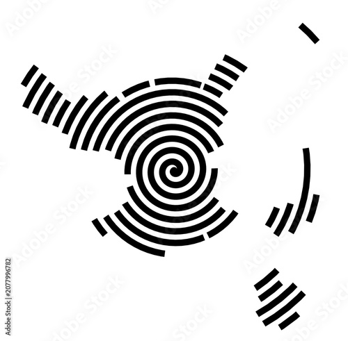 Bild auf Leinwand Symbol Map of the City Taranto (Italy) showing the city with a black spiral line