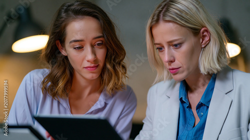 Behavioral psychologist in minimalist studio observing volunteer completing cognitive bias task on tablet, clipboard notes nearby, focused concentration visible, soft overhead lighting emphasizing c