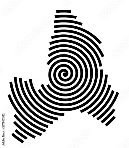 Canvastavla Symbol Map of the City Galati (Romania) showing the city with a black spiral lin