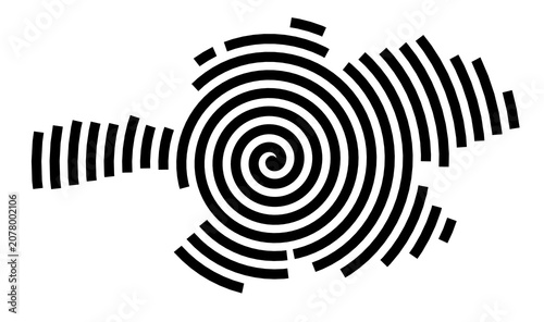 Konstfotografi Symbol Map of the City Ploiesti (Romania) showing the city with a black spiral l