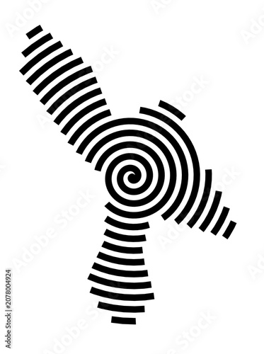 Symbol Map of the City Cathedral (United Kingdom) showing the city with a black spiral line