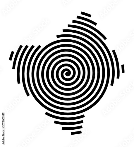 Symbol Map of the City Central (United Kingdom) showing the city with a black spiral line