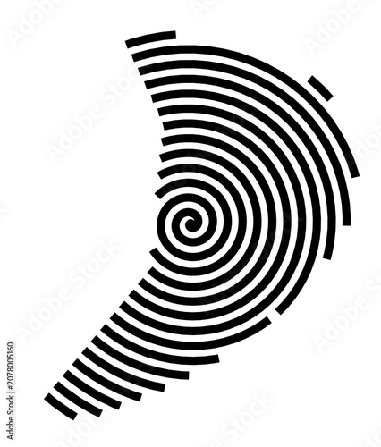 Symbol Map of the City City Walls (United Kingdom) showing the city with a black spiral line