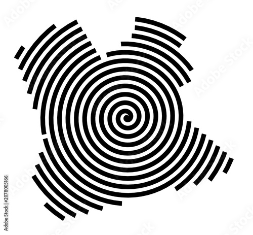 Symbol Map of the City Church (United Kingdom) showing the city with a black spiral line
