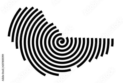 Symbol Map of the City Forebridge (United Kingdom) showing the city with a black spiral line