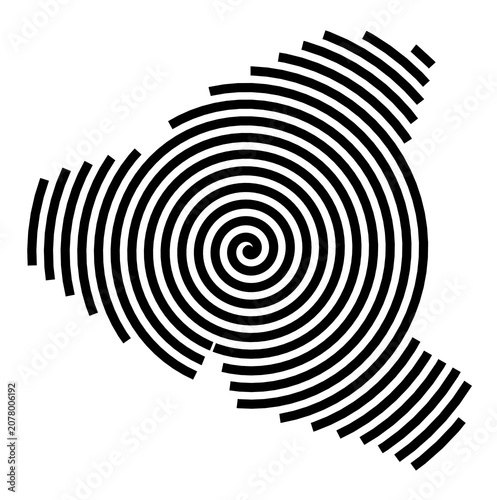 Symbol Map of the City Frodingham (United Kingdom) showing the city with a black spiral line