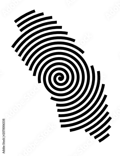 Symbol Map of the City Hinksey Park (United Kingdom) showing the city with a black spiral line