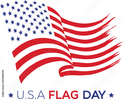 USA Flag Day Waving Flag Illustration