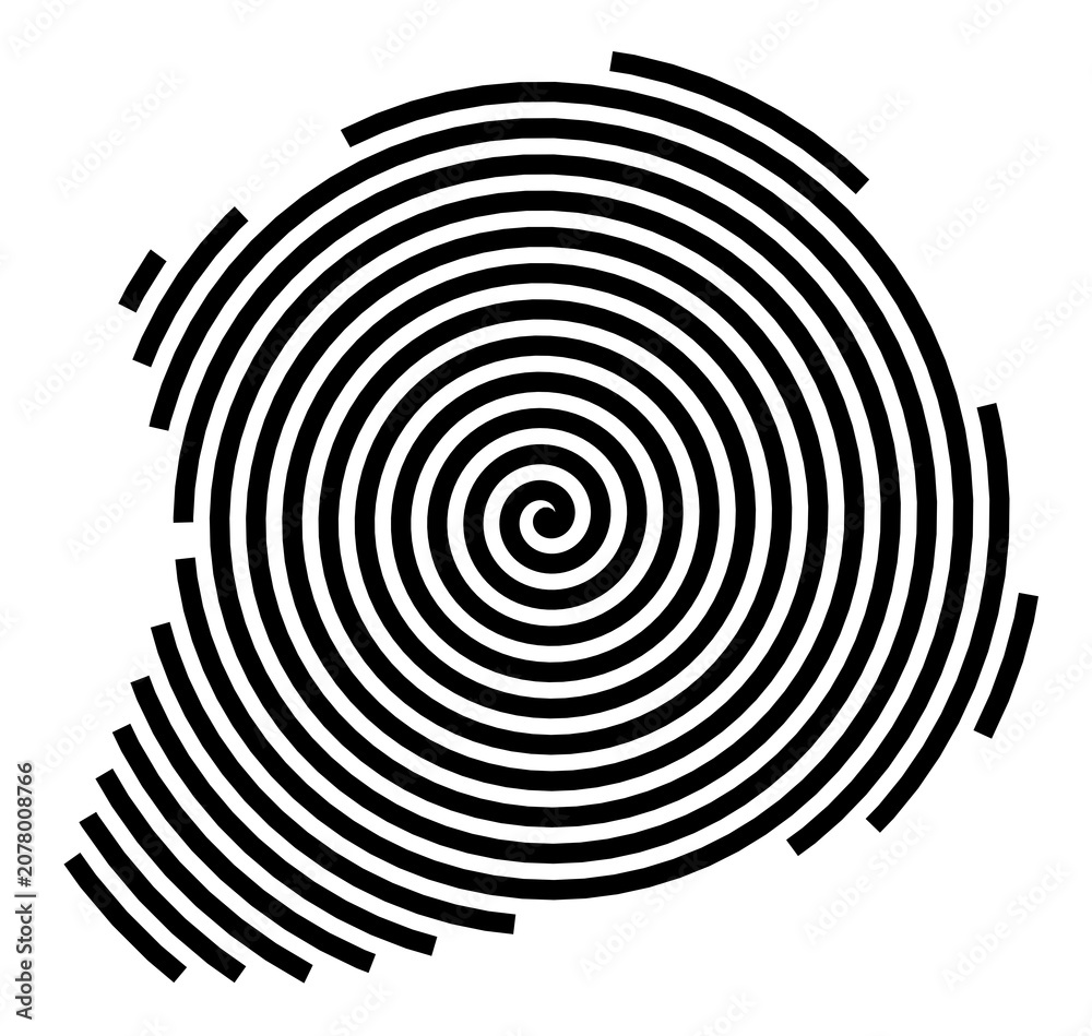 Fototapeta premium Symbol Map of the City Washington Central (United Kingdom) showing the city with a black spiral line