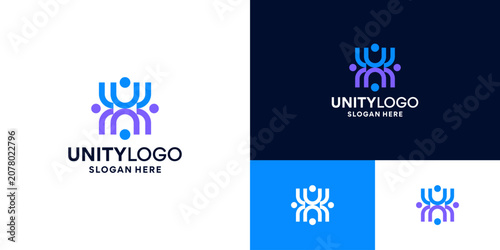 Unity, teamwork, community logo design
