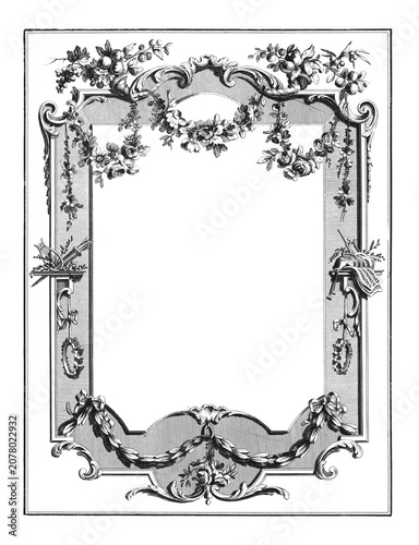 Bild auf Leinwand Vintage baroque border frame overlay isolate on transparent background (png)