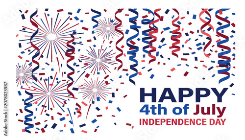 Foto Happy Fourth of July independence day vector banner