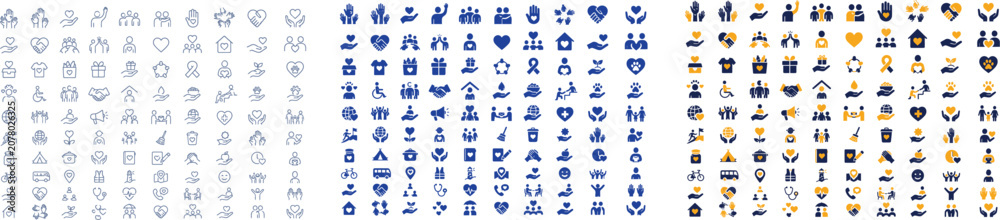 Fototapeta premium Extensive business and UI icon set for digital application interface