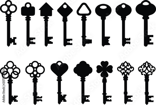 set of silhouettes of silhouettes of people