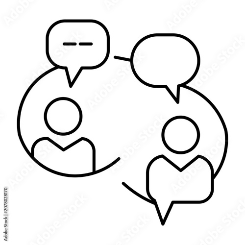 Business people dialogue conversation speech bubbles icon design