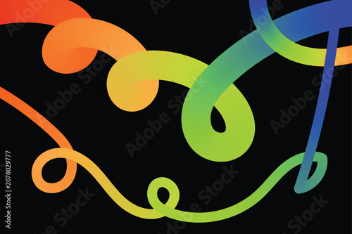Abstract Colorful Gradient Brush Strokes on Black Background, Modern Digital Paint Texture