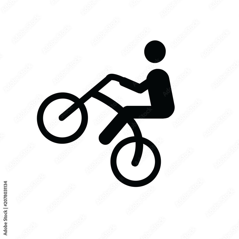 Obraz premium Silhouette of a Man Riding a Bicycle Vector Illustration for Cycling Sport and BMX Adventure Silhouette of a Man Riding a Bicycle Vector Illustration for Cycling Sport and BMX Adventure