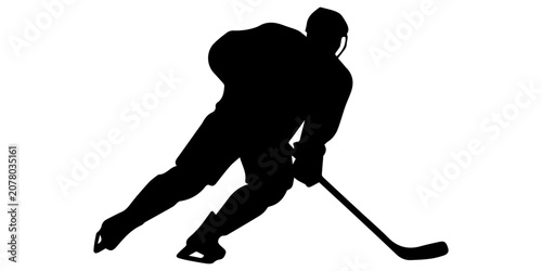 Canvas Print Field hockey player silhouette set, professional male athletes playing with stic