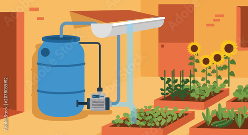 Rainwater Harvesting System for Urban Gardening.