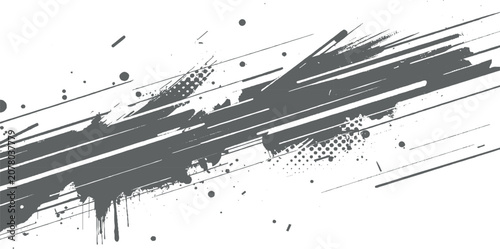 Abstract Black Grunge Ink Splash Background with Distressed Paint Splatter Texture Border Frame and Stained Paper Vector Illustration for Creative Design Elements