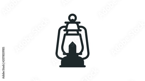 Bild auf Leinwand Vintage oil lantern icon illustration, retro kerosene lamp graphic